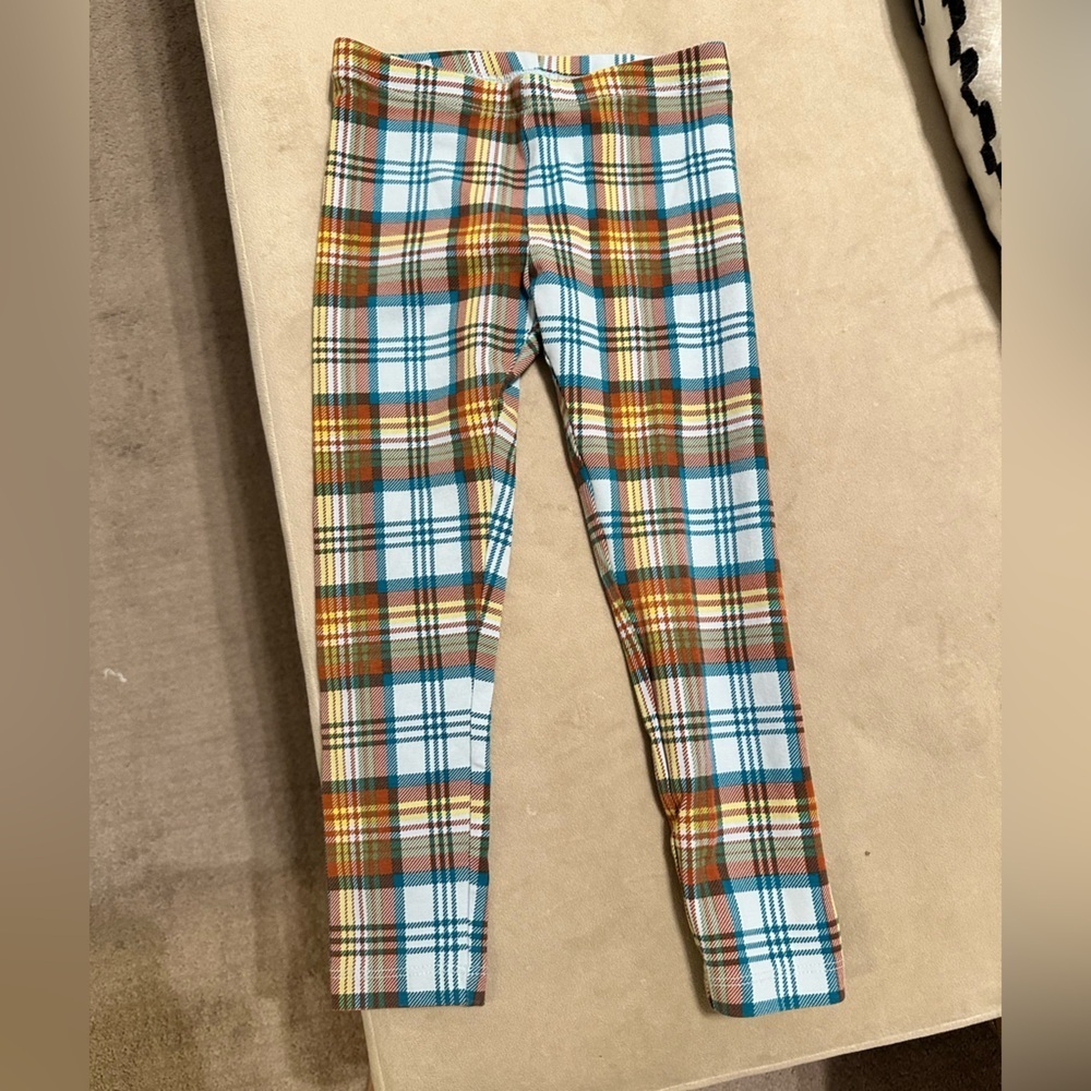 Girls Plaid Multicolor Leggings